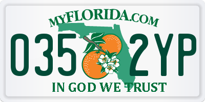 FL license plate 0352YP