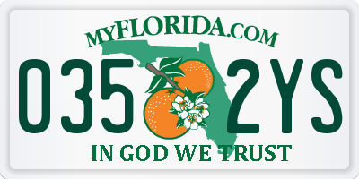 FL license plate 0352YS