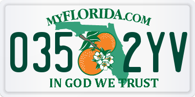 FL license plate 0352YV