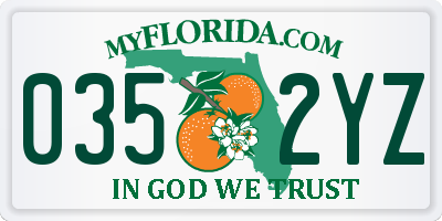 FL license plate 0352YZ