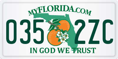 FL license plate 0352ZC
