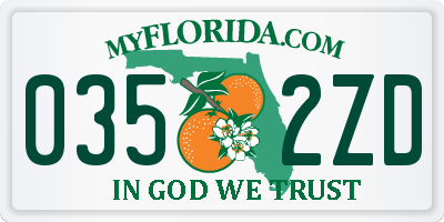 FL license plate 0352ZD