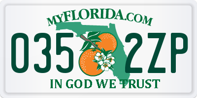 FL license plate 0352ZP