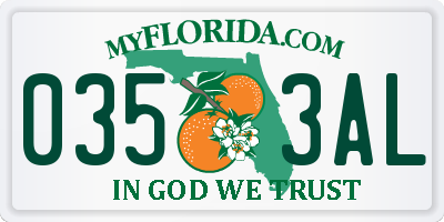 FL license plate 0353AL