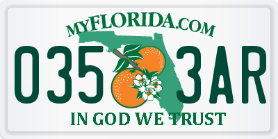 FL license plate 0353AR