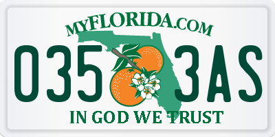 FL license plate 0353AS
