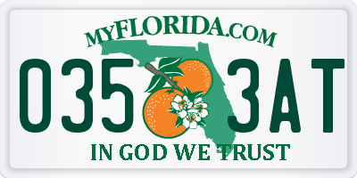 FL license plate 0353AT