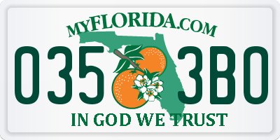 FL license plate 0353BO