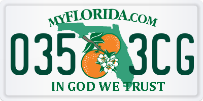 FL license plate 0353CG