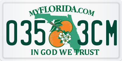 FL license plate 0353CM