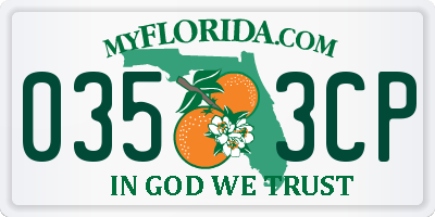 FL license plate 0353CP