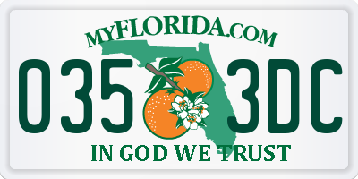 FL license plate 0353DC