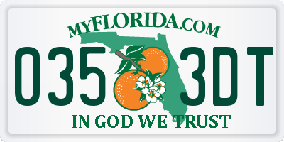 FL license plate 0353DT