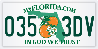 FL license plate 0353DV