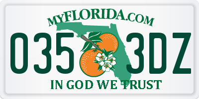 FL license plate 0353DZ