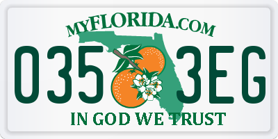 FL license plate 0353EG