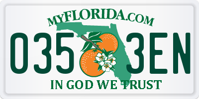 FL license plate 0353EN