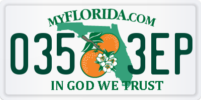 FL license plate 0353EP