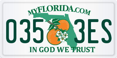 FL license plate 0353ES