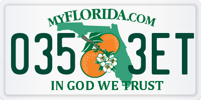 FL license plate 0353ET