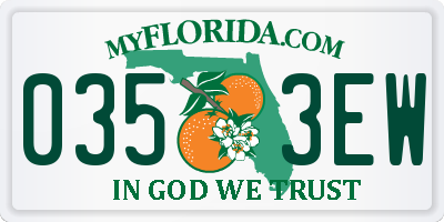 FL license plate 0353EW