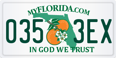 FL license plate 0353EX