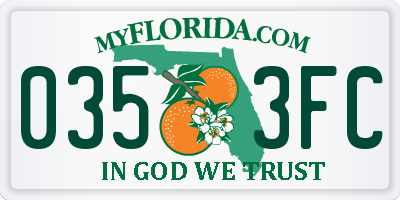 FL license plate 0353FC