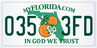FL license plate 0353FD
