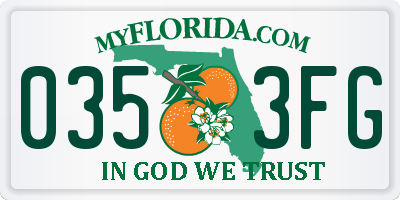 FL license plate 0353FG