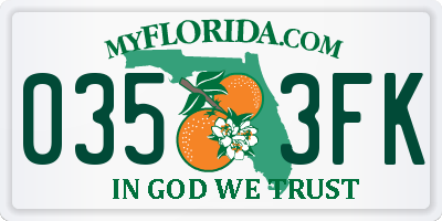 FL license plate 0353FK