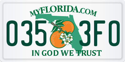 FL license plate 0353FO