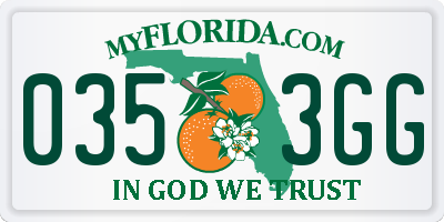 FL license plate 0353GG
