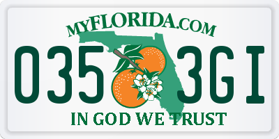 FL license plate 0353GI