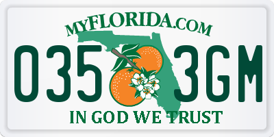 FL license plate 0353GM