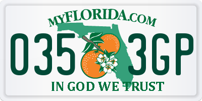 FL license plate 0353GP