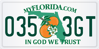 FL license plate 0353GT