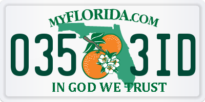 FL license plate 0353ID