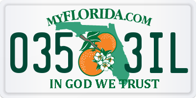 FL license plate 0353IL