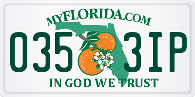FL license plate 0353IP