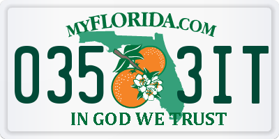 FL license plate 0353IT