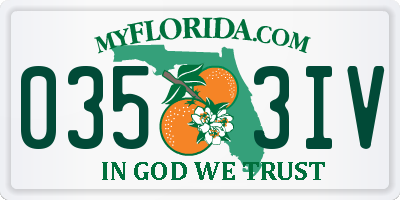 FL license plate 0353IV