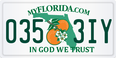 FL license plate 0353IY