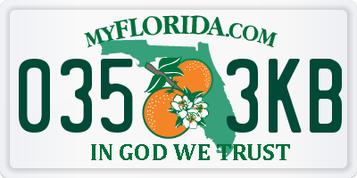 FL license plate 0353KB