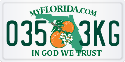 FL license plate 0353KG
