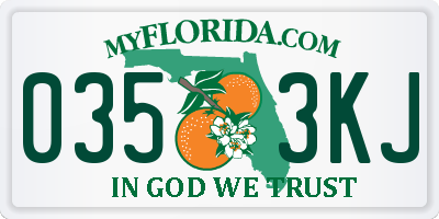 FL license plate 0353KJ