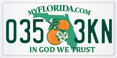 FL license plate 0353KN