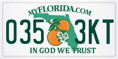FL license plate 0353KT