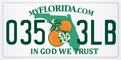 FL license plate 0353LB