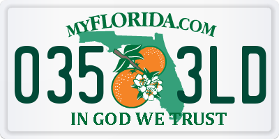 FL license plate 0353LD