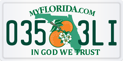 FL license plate 0353LI